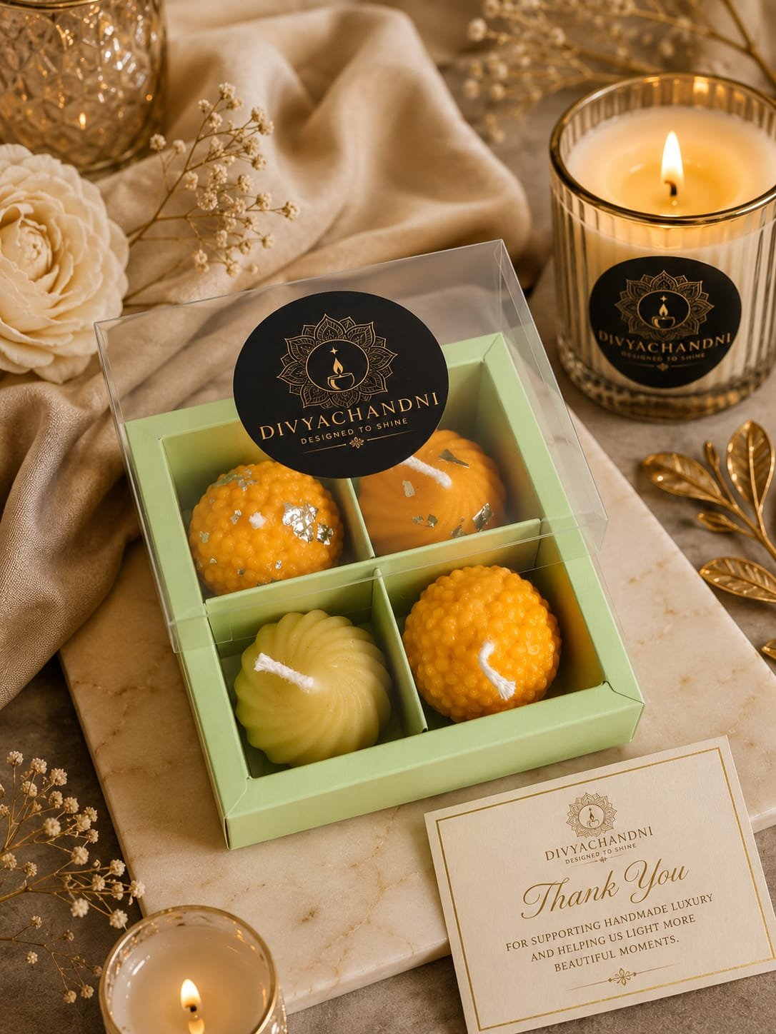 Ladoo Candles and Modak