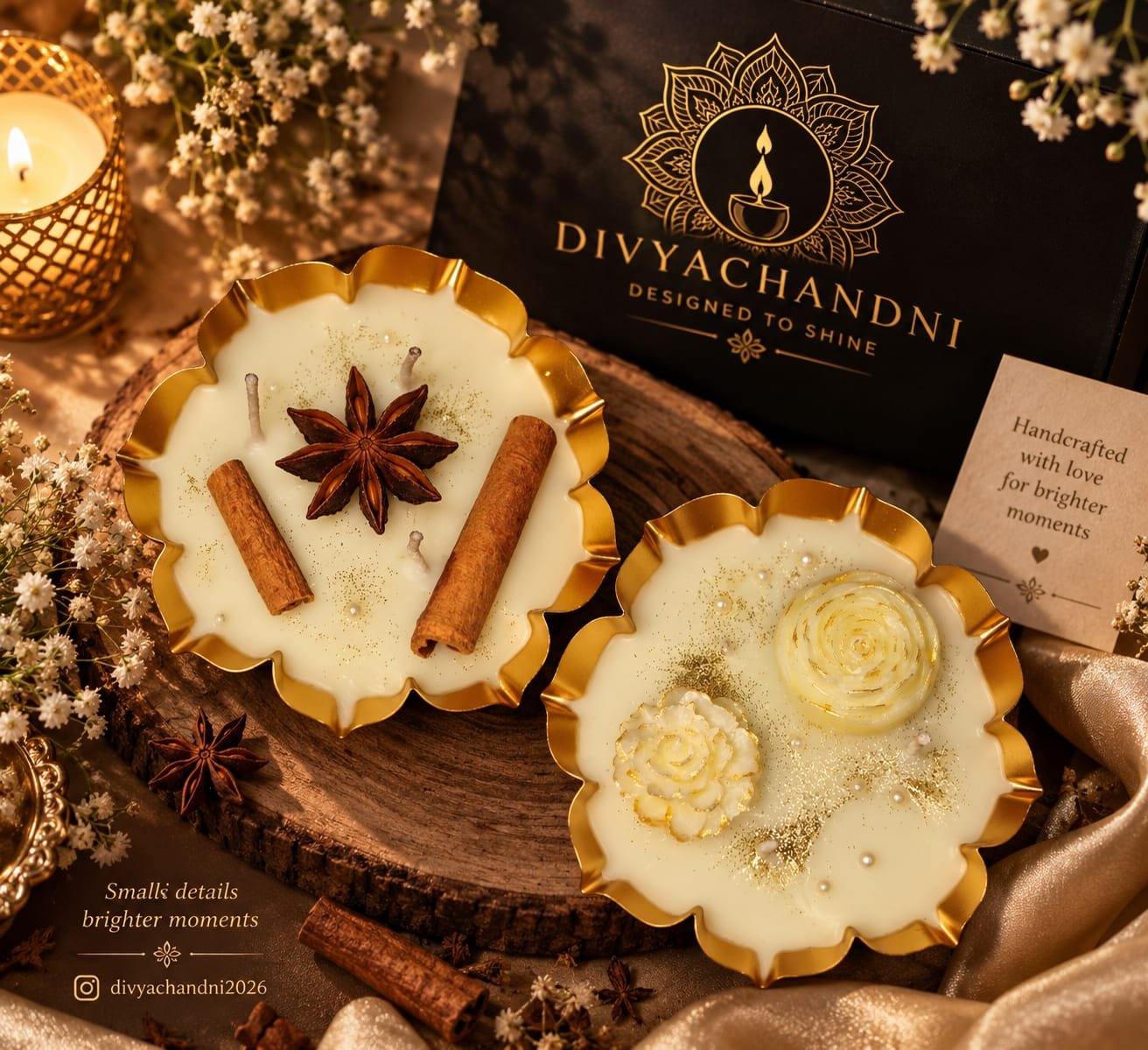 scented festive urli candles